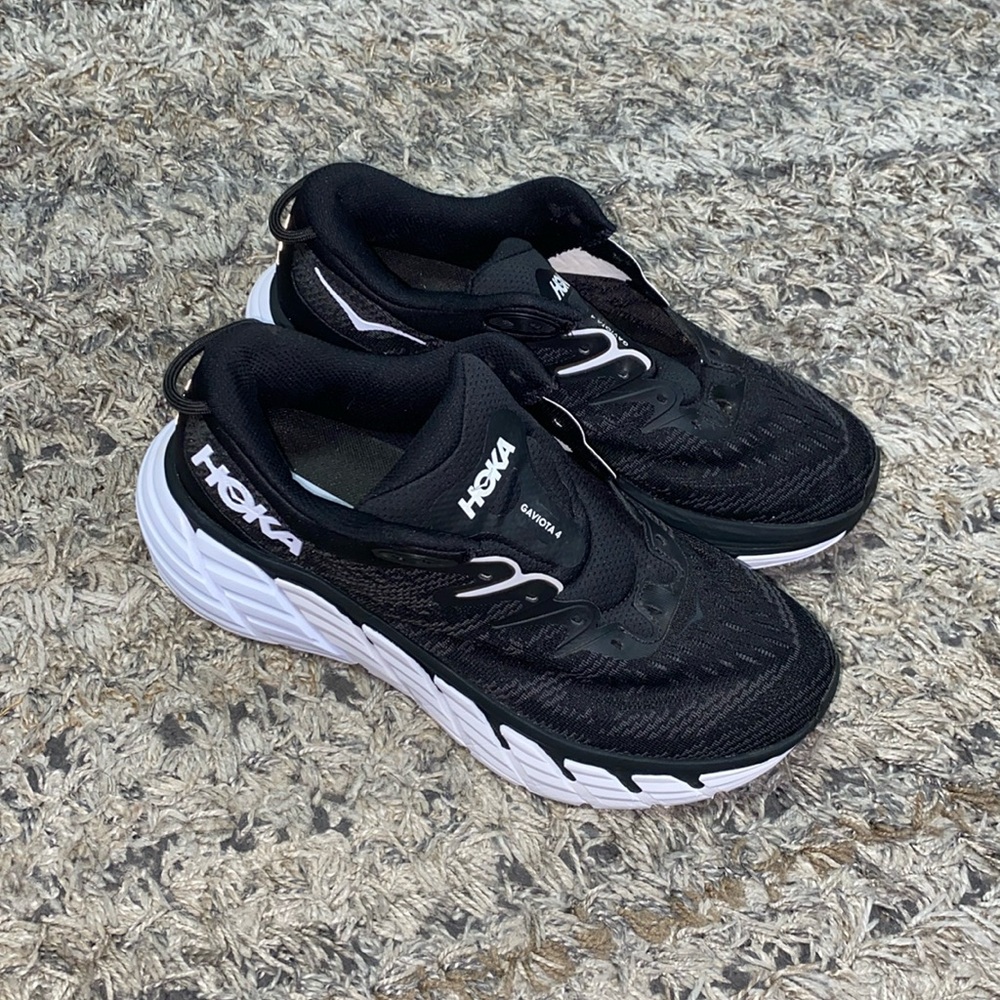 COPY - Hoka Gaviota 4 women’s black white running shoe sneaker size 9 no laces